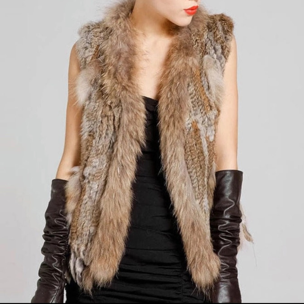 NWOT Beige/tan fur vest